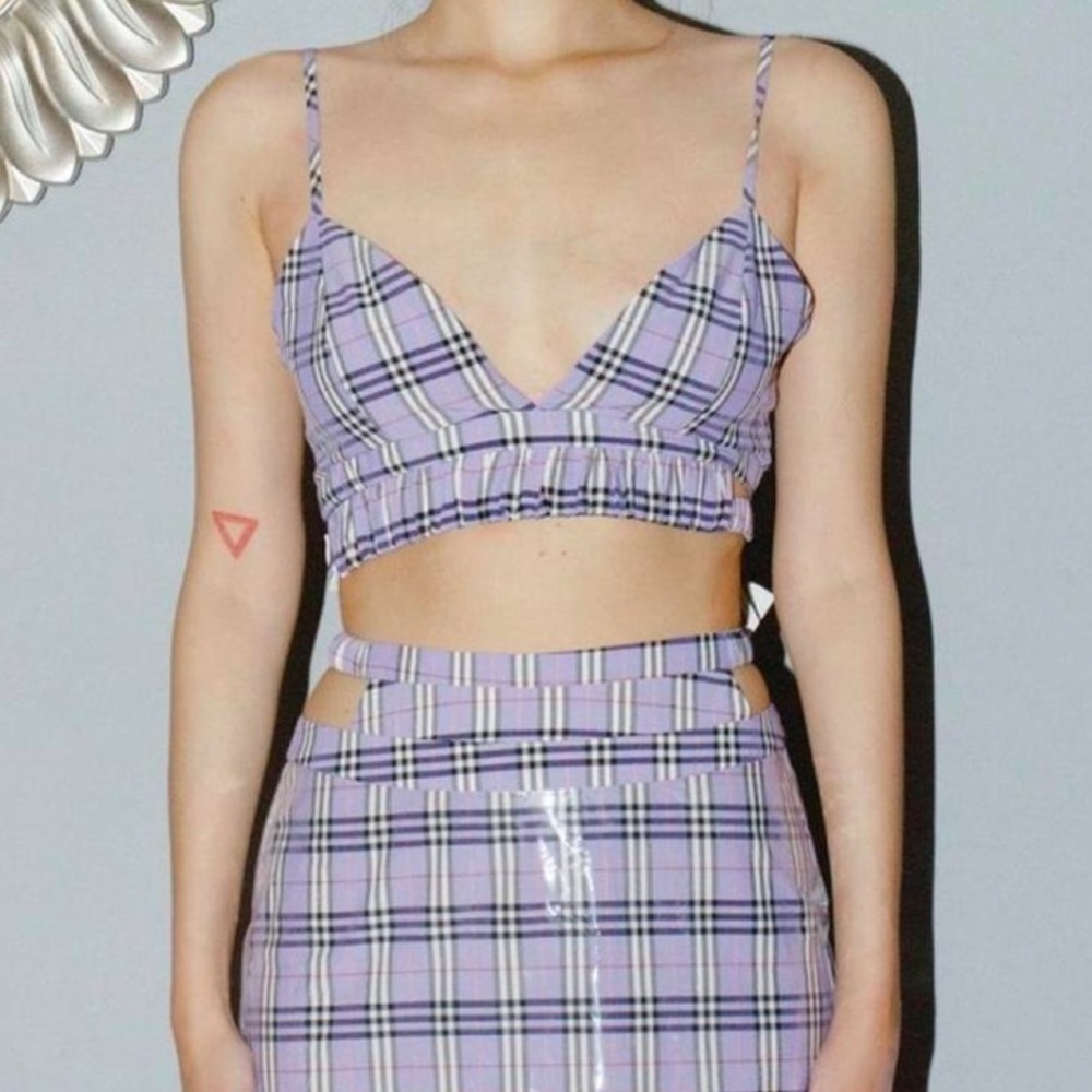 Csyce Studios 2-piece purple plaid skirt and tank